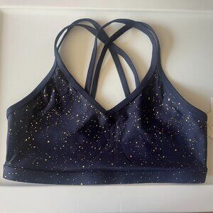 Beyond Yoga Alloy Speckled Double Blue Bra- Large